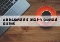 企业怎么做网站建设（网站制作 企业网站建设哪家好）