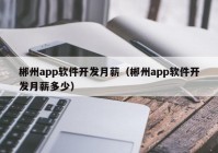 郴州app软件开发月薪（郴州app软件开发月薪多少）