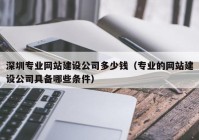 深圳专业网站建设公司多少钱（专业的网站建设公司具备哪些条件）